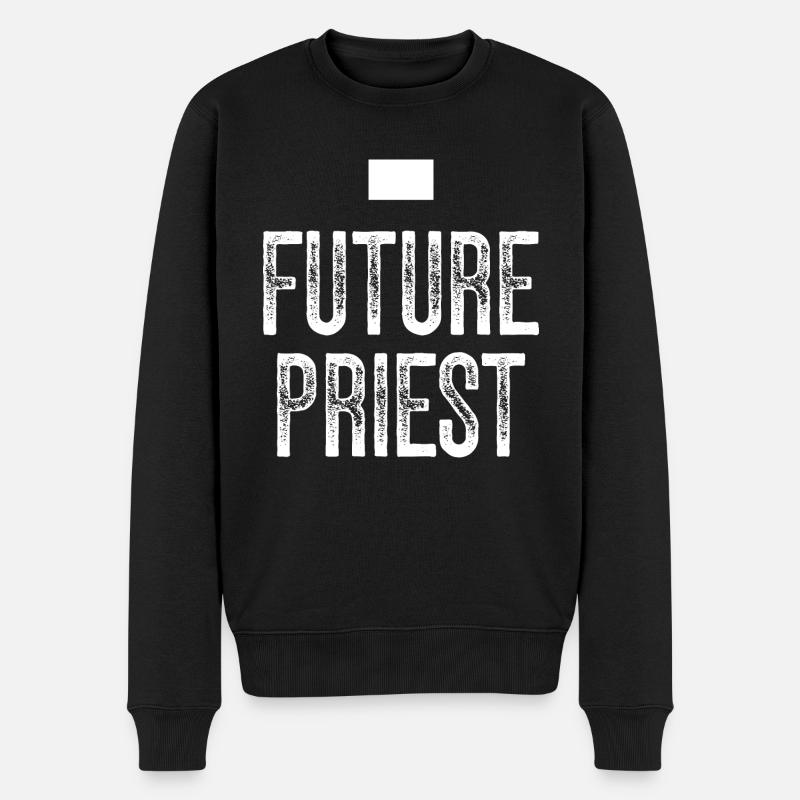 Prêtre prêtre chrétien catholique - Pull Premium bio Homme - noir