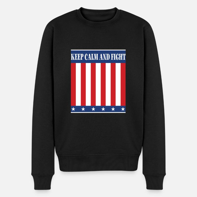 Restez calme et combattez - Restez calme et battez-vous ! - Pull Premium bio Homme - noir