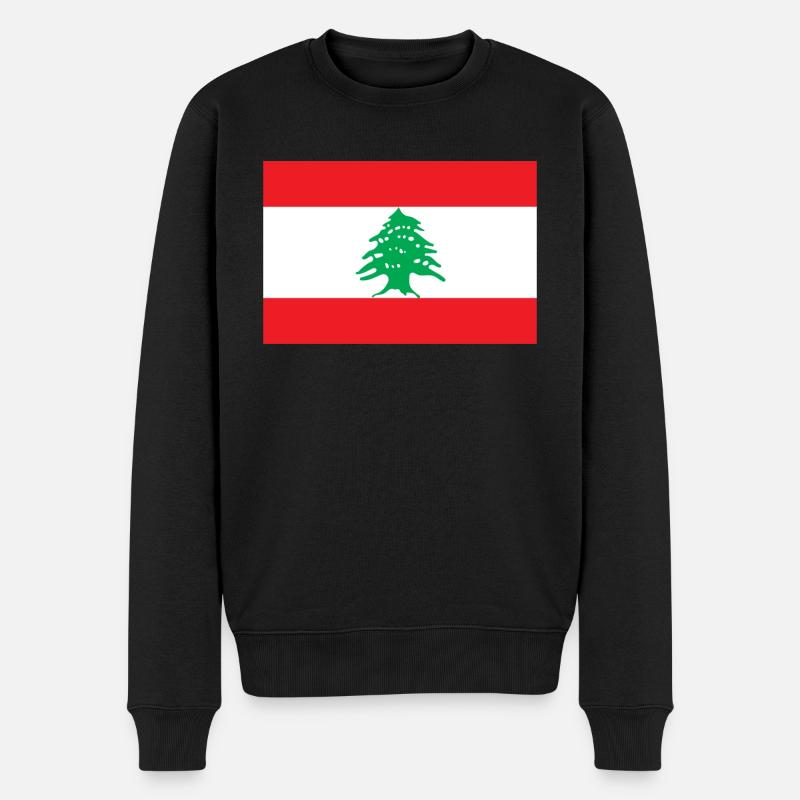 Libanon libanesisch Flagge Fahne - Männer Premium Bio Pullover - Schwarz