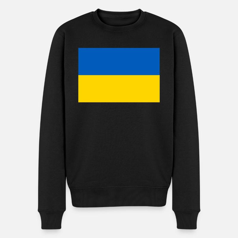 Ukraine ukrainisch Flagge Fahne - Männer Premium Bio Pullover - Schwarz