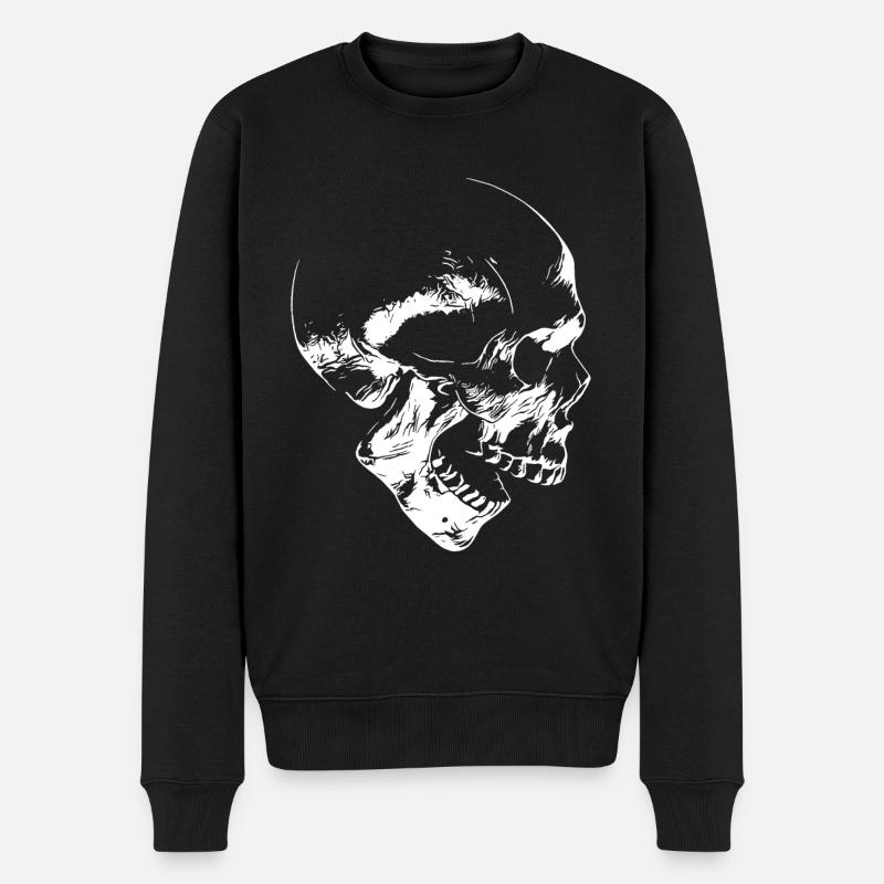 Totenkopf - Männer Premium Bio Pullover - Schwarz