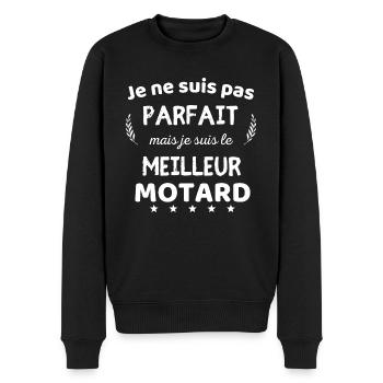 Je suis pas parfait je suis le meilleur motard - Pull Premium bio Homme - noir - Devant - Nico (187cm)