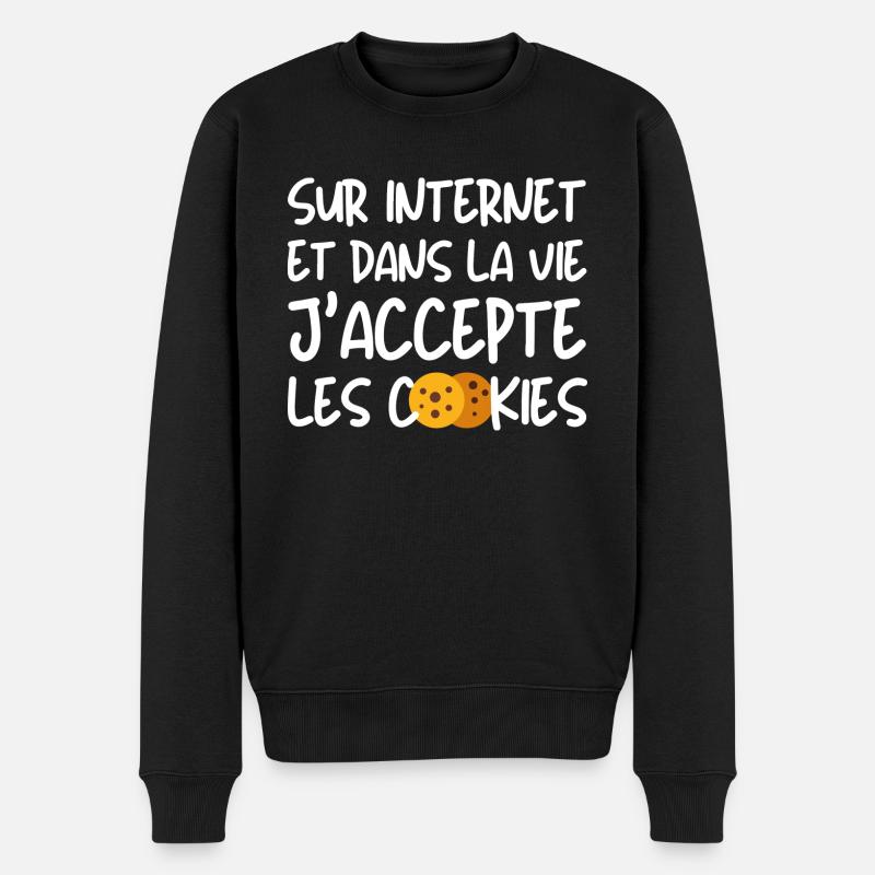 J'accepte les cookies - Pull Premium bio Homme - noir