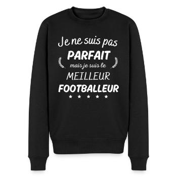 Je suis pas parfait le meilleur footballeur - Pull Premium bio Homme - noir - Devant - Nico (187cm)