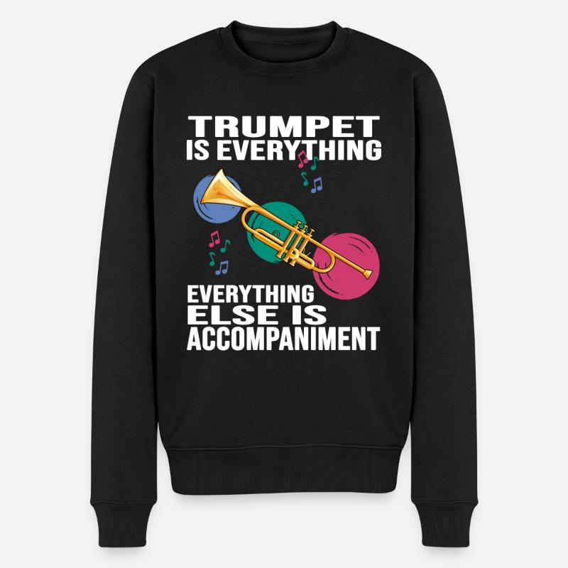 trompete trumpet trompeter aerophon - Männer Premium Bio Pullover - Schwarz
