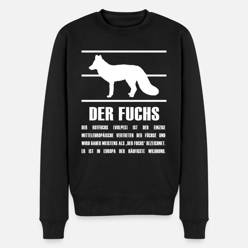 waldbewohner fuchs aus dem wald fuchs-steckbrief - Männer Premium Bio Pullover - Schwarz