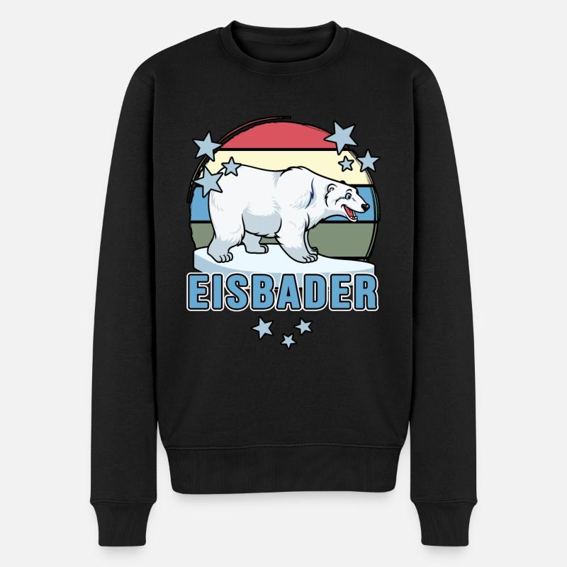 eisbader winterbad kälteresistent winterbader - Männer Premium Bio Pullover - Schwarz
