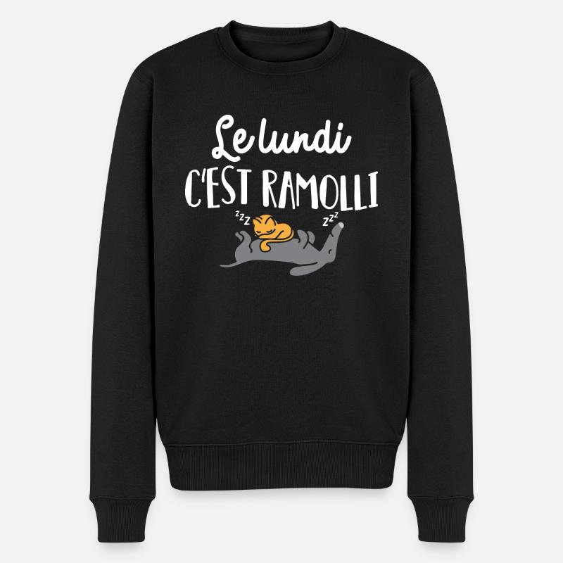 Le lundi c'est ramolli - Pull Premium bio Homme - noir
