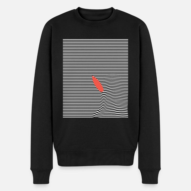 Surfen Wellen - Männer Premium Bio Pullover - Schwarz