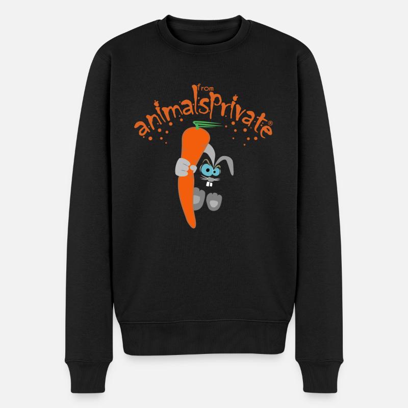 animalsprivate orange Hase - Männer Premium Bio Pullover - Schwarz