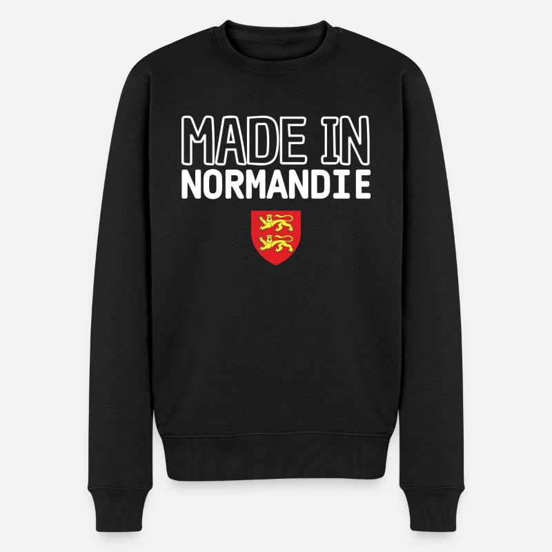 Hergestellt in der Normandie - Männer Premium Bio Pullover - Schwarz