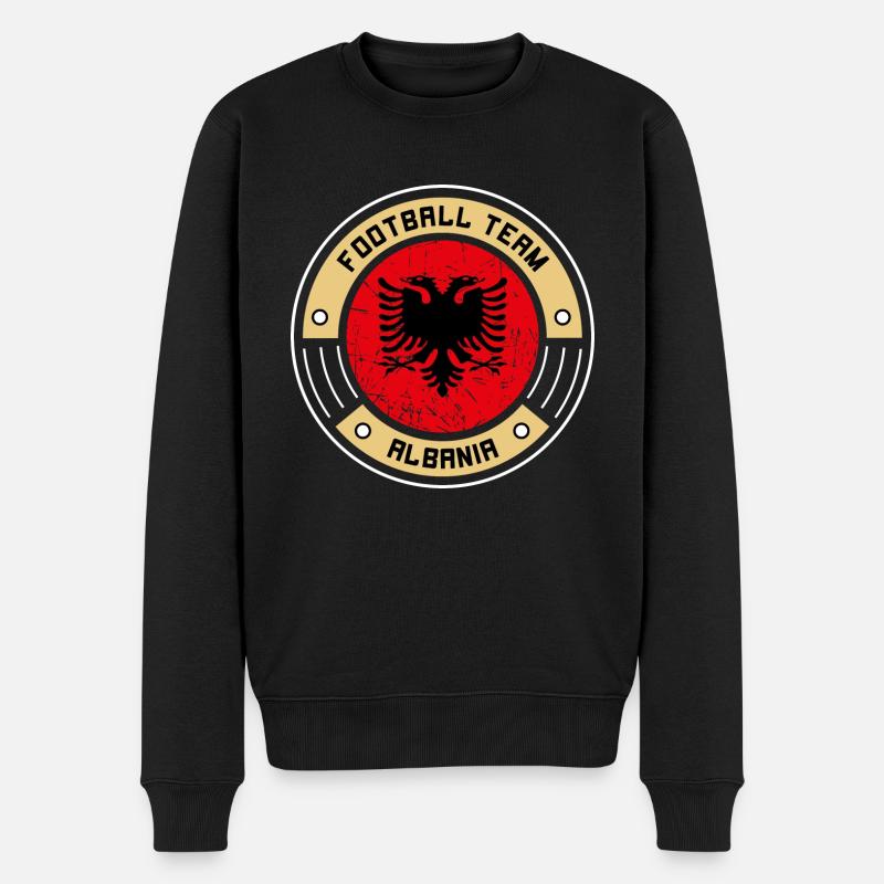 Albania - Männer Premium Bio Pullover - Schwarz