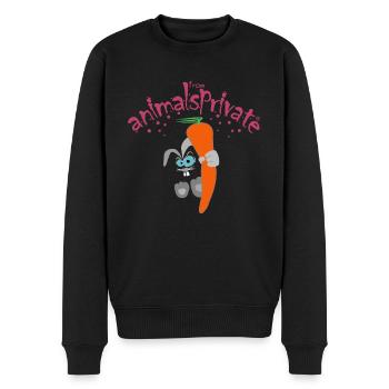 animalsprivate Hase bunt - Männer Premium Bio Pullover - Schwarz - Vorne - Nico (187cm)