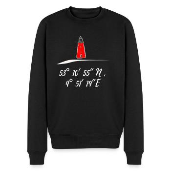 Leuchtturm Texel Niederlande Koordinaten - Männer Premium Bio Pullover - Schwarz - Vorne - Nico (187cm)