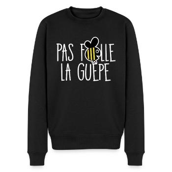 Pas folle la guêpe - Pull Premium bio Homme - noir - Devant - Nico (187cm)