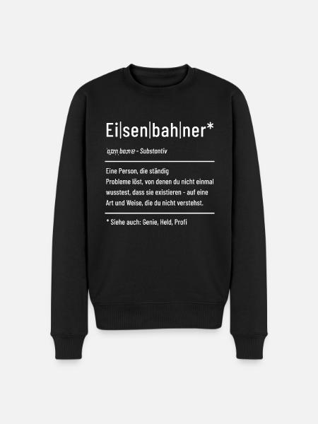 Eisenbahner - Definition - Lexikon - Männer Premium Bio Pullover - Schwarz