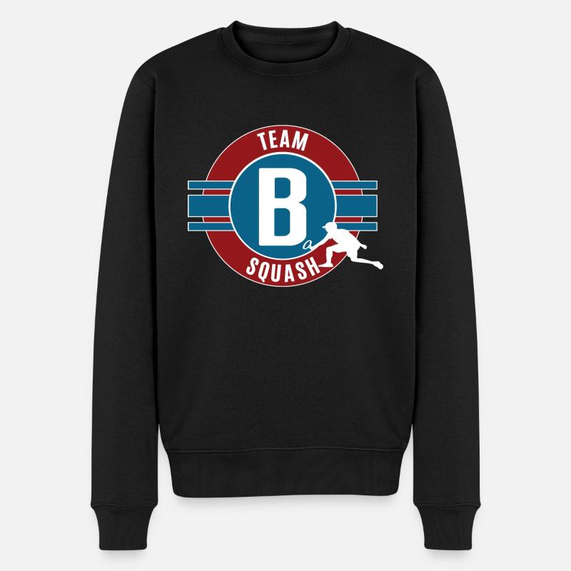 Squash Team B Mannschaft Spieler Squashen Padel - Männer Premium Bio Pullover - Schwarz
