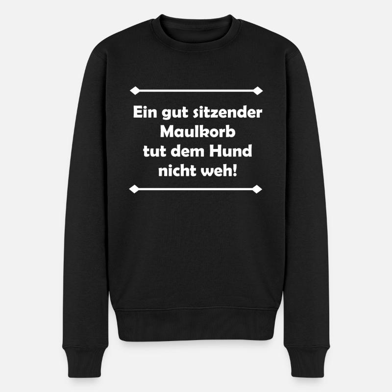 Ein gut sitzender Maulkorb tut dem Hund nicht weh - Männer Premium Bio Pullover - Schwarz