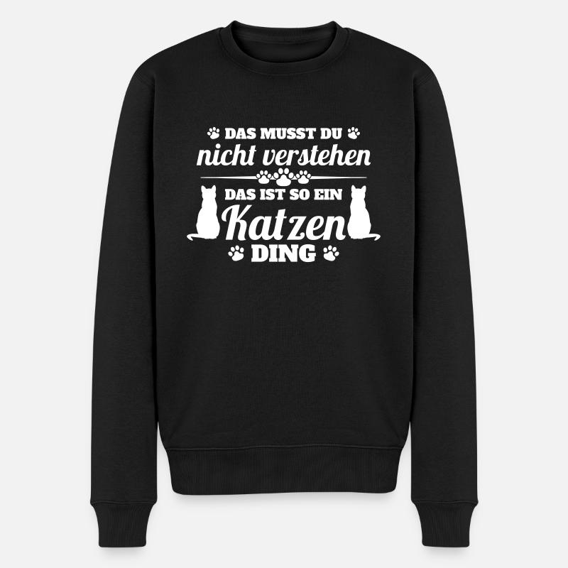 Katzen-Ding - Männer Premium Bio Pullover - Schwarz