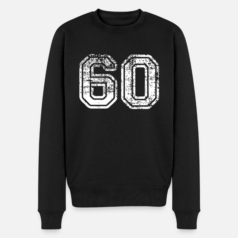 60 - Männer Premium Bio Pullover - Schwarz