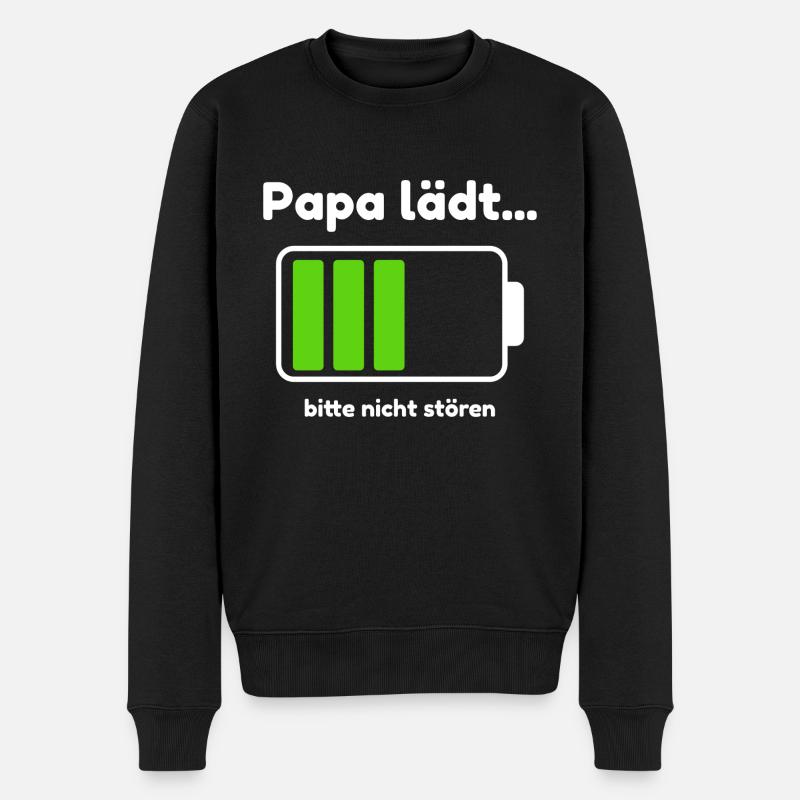 Papa lädt... bitte nicht stören – Lustig & ehrlich - Männer Premium Bio Pullover - Schwarz