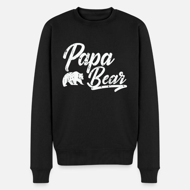 Papa Bear - Männer Premium Bio Pullover - Schwarz