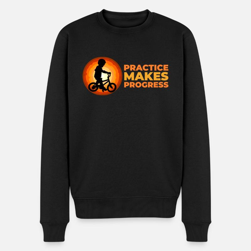Practice makes progress - Men's Premium Organic Jumper - black