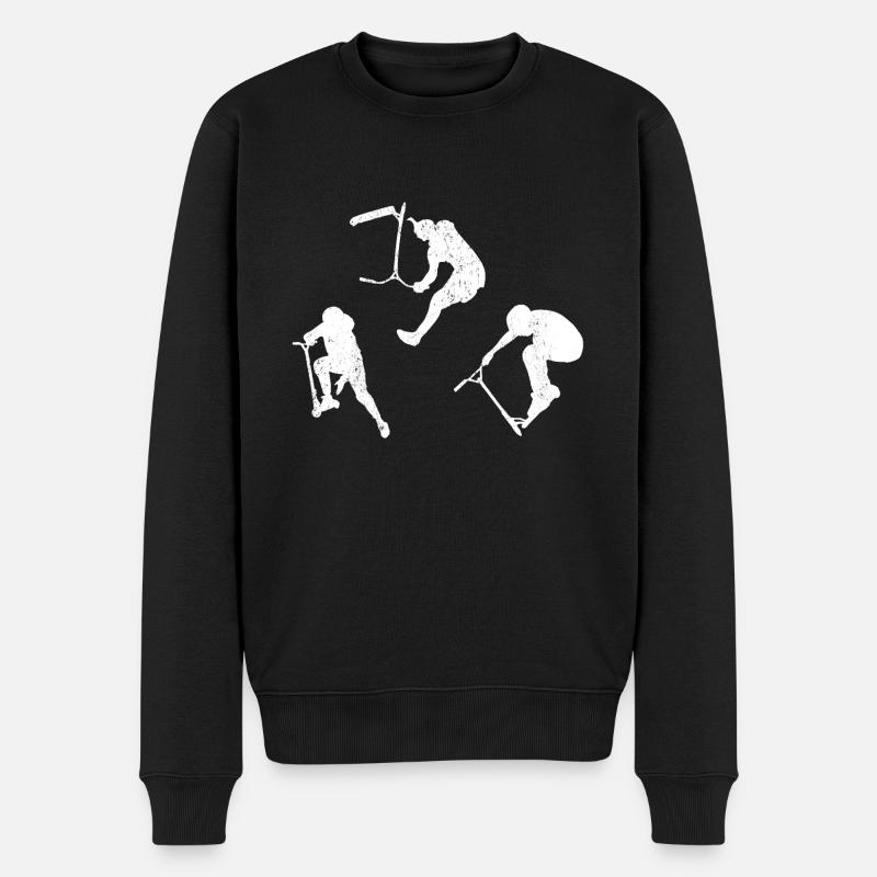 Stuntscooter Trickscooter Freestyle - Männer Premium Bio Pullover - Schwarz