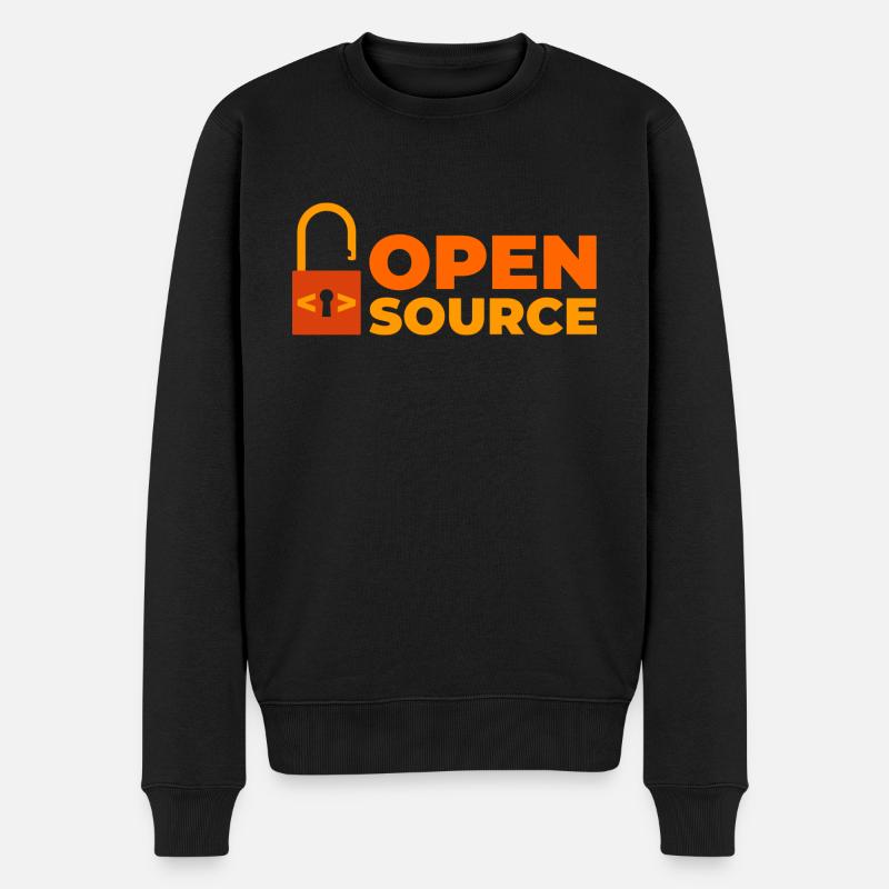 Quelloffen - Männer Premium Bio Pullover - Schwarz