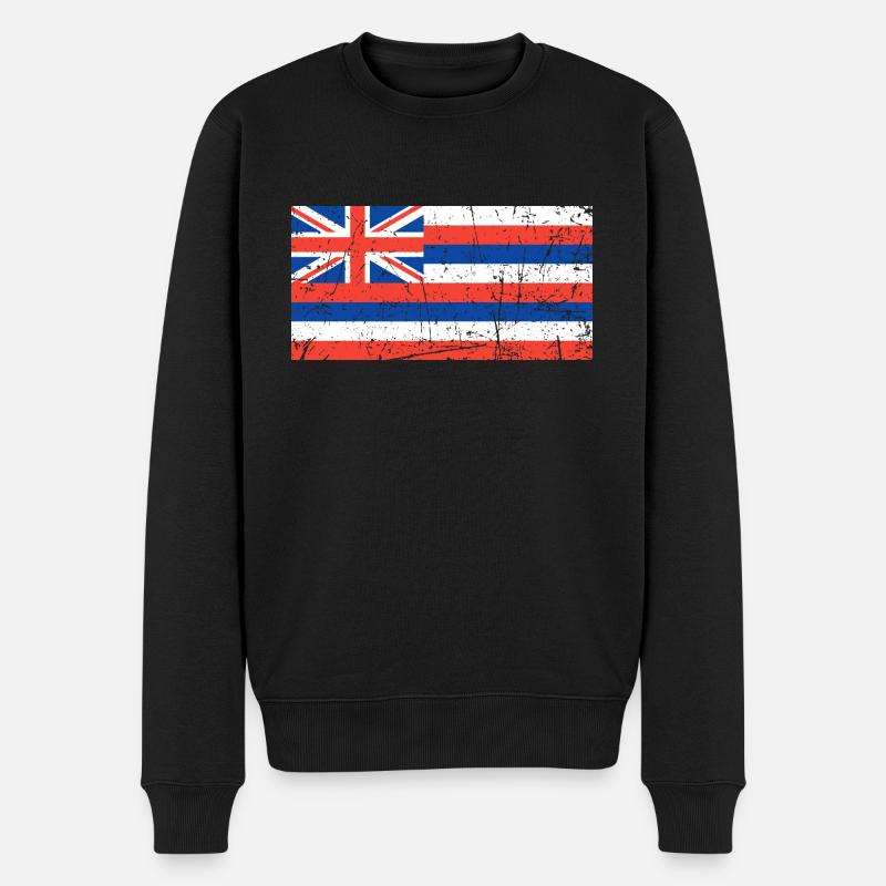Drapeau hawaïen - Pull Premium bio Homme - noir