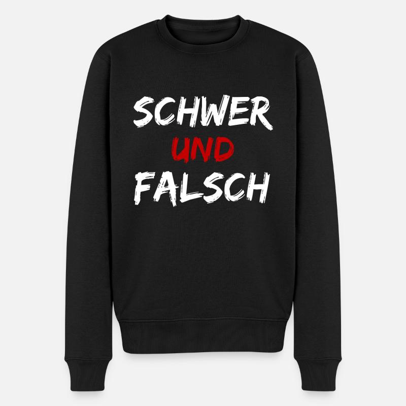 schwer und falsch - Männer Premium Bio Pullover - Schwarz
