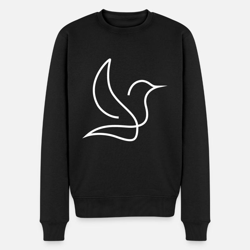 Vogel - Männer Premium Bio Pullover - Schwarz