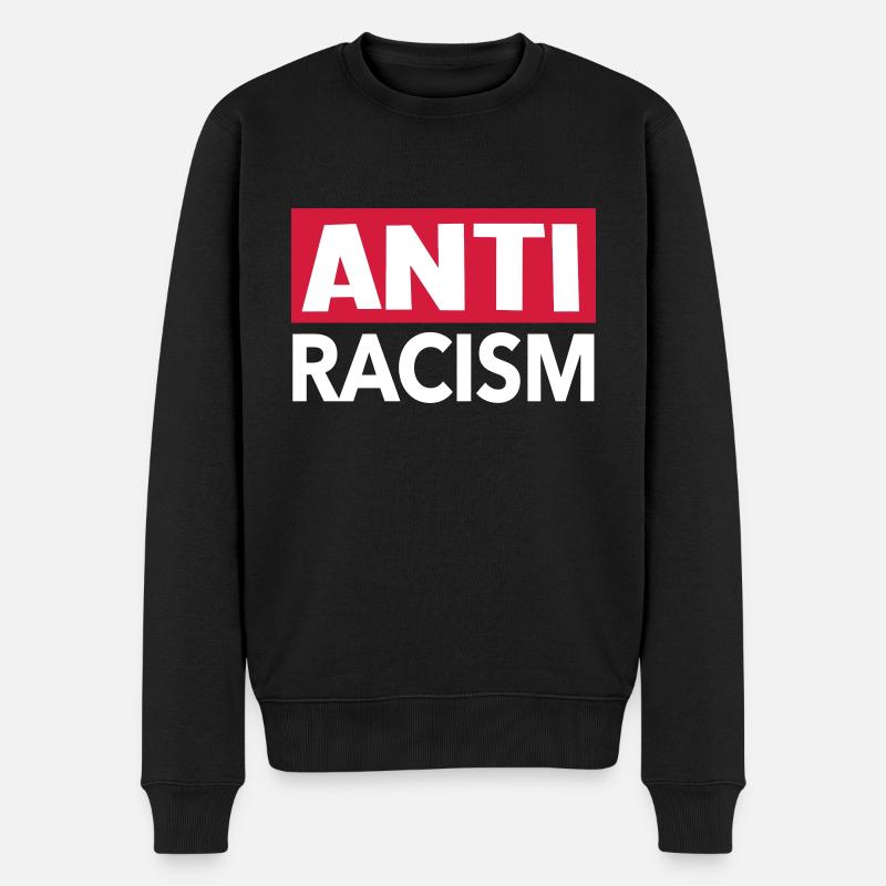 Anti Racism - Anti Rassismus Shirt - Männer Premium Bio Pullover - Schwarz