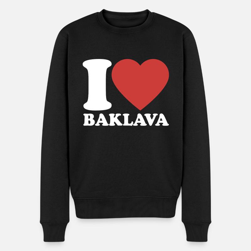 J’aime le baklava - Dessert - Dire - Pull Premium bio Homme - noir