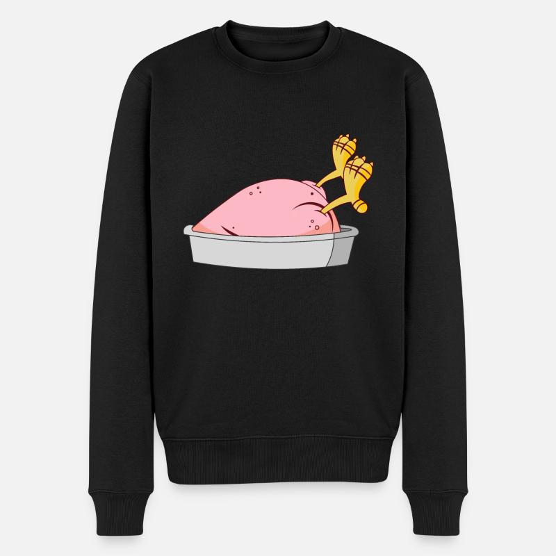 Truthahn - Essen - Männer Premium Bio Pullover - Schwarz