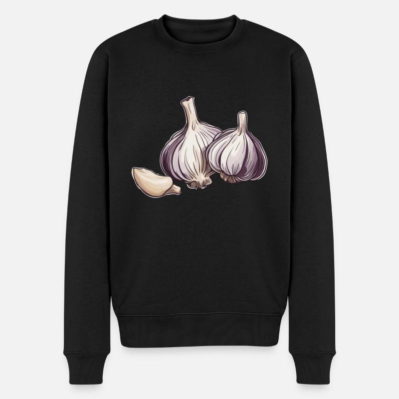 Knoblauch Geschenk Geschenkidee Funny - Männer Premium Bio Pullover - Schwarz