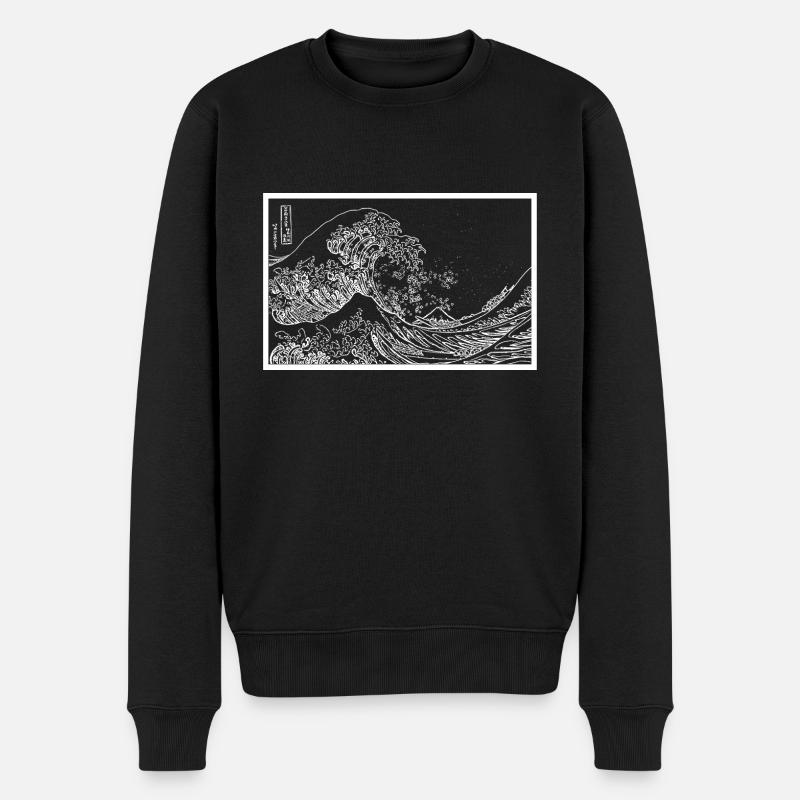 Great Wave of Kanagawa - Männer Premium Bio Pullover - Schwarz