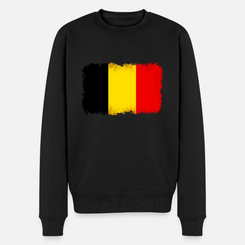 Belgien - Männer Premium Bio Pullover - Schwarz
