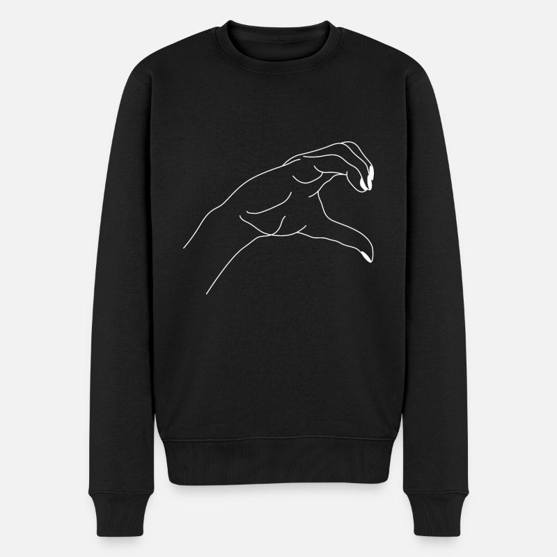 Hand - Männer Premium Bio Pullover - Schwarz