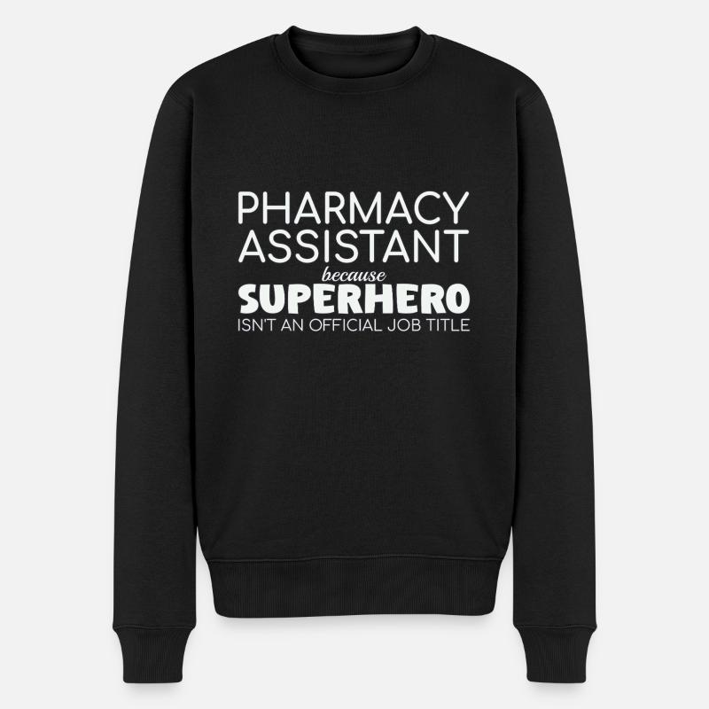 Pharmacy assistant Superhero - Männer Premium Bio Pullover - Schwarz