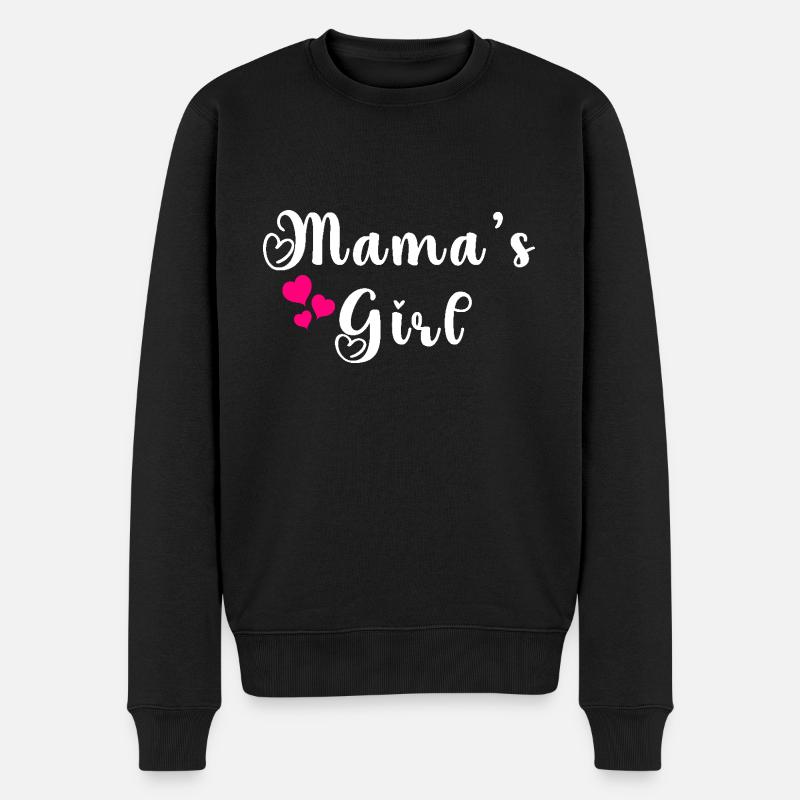 Mamas Mädchen - Männer Premium Bio Pullover - Schwarz