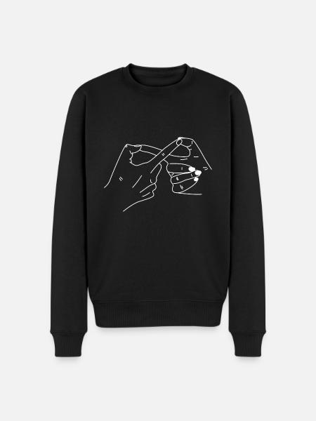 Hände Unendlichzeichen Finger Liebe - Männer Premium Bio Pullover - Schwarz