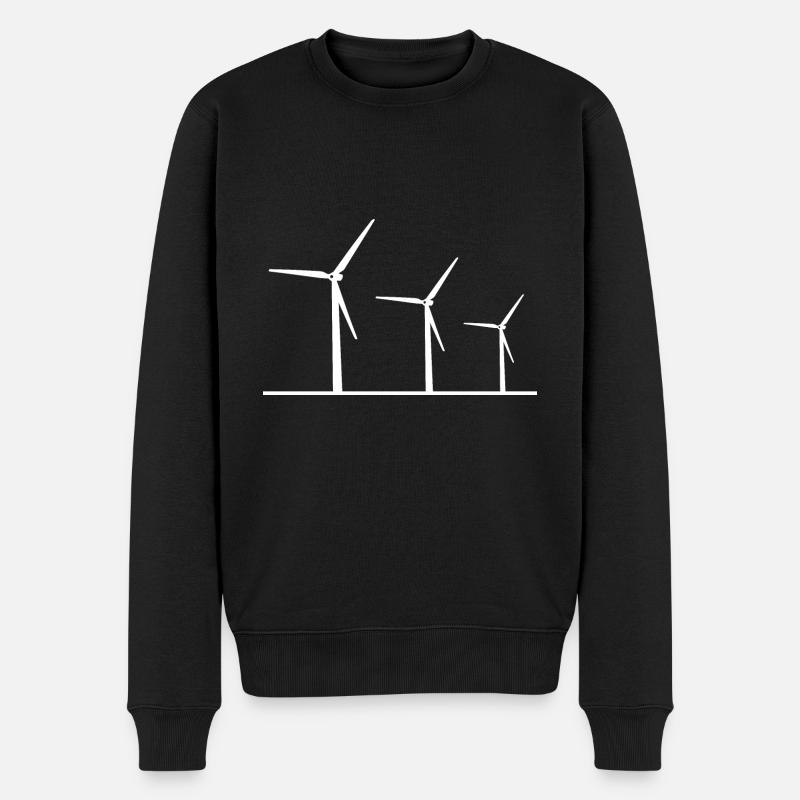 Windräder Windenergie Natur - Männer Premium Bio Pullover - Schwarz
