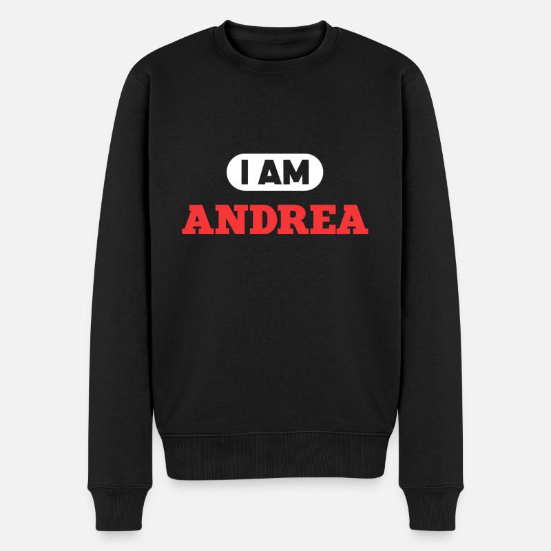 Andrea Name Spruch für stolzen Andreas - Männer Premium Bio Pullover - Schwarz