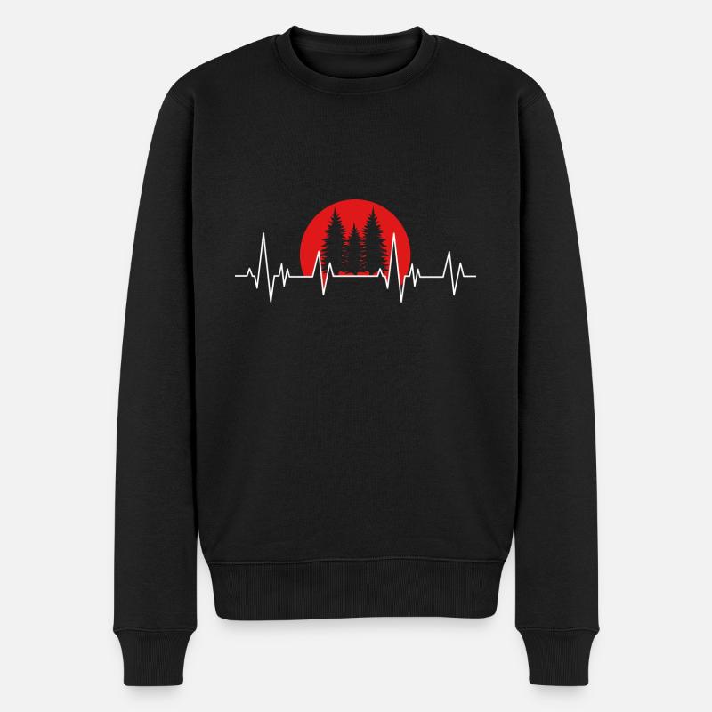 Schwarzwald Herzschlag Design für Schwarzwälder - Männer Premium Bio Pullover - Schwarz