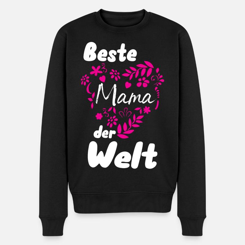 Beste Mama der Welt. Herz - Männer Premium Bio Pullover - Schwarz