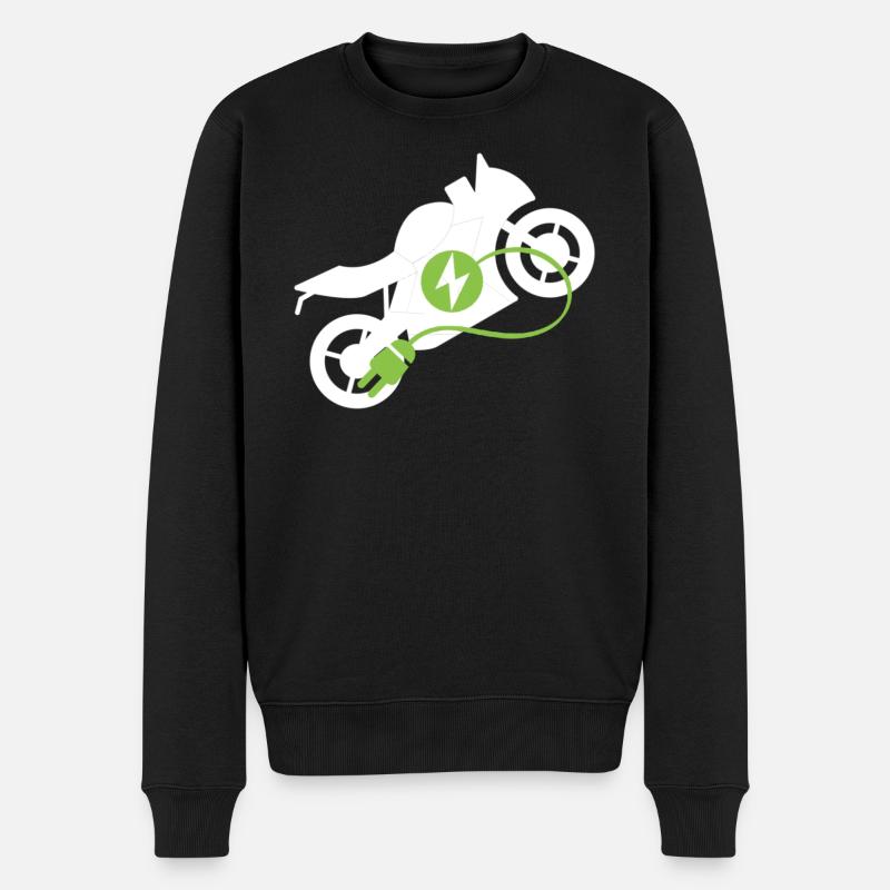  Elektrisches Motorrad Design - Männer Premium Bio Pullover - Schwarz