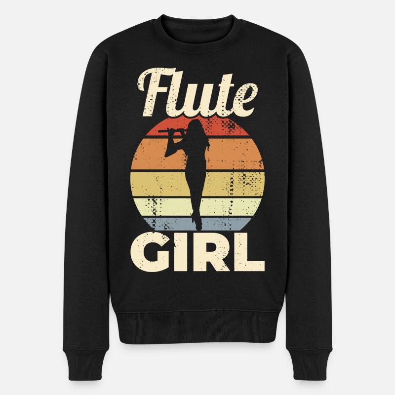 Drôle De Flûte Fille - Pull Premium bio Homme - noir
