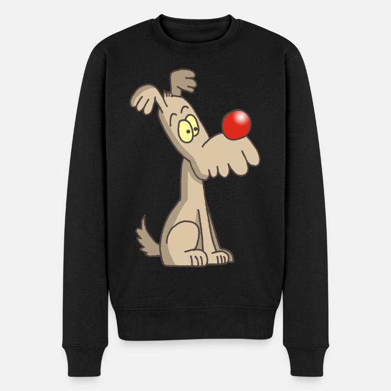 Chien rigolo et mignon - Pull Premium bio Homme - noir