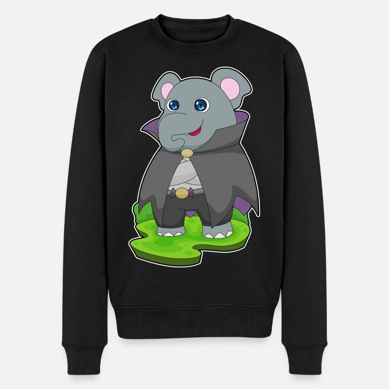 Éléphant Halloween Vampire - Pull Premium bio Homme - noir